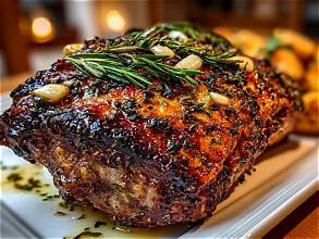 Garlic Herb Roasted Leg of Lamb